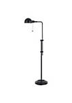 Adjustable Height Metal Pharmacy Lamp with Pull Chain Switch, Black