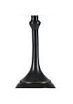 Elongated Bellied Shape Metal Accent Lamp with Drum Shade, Black