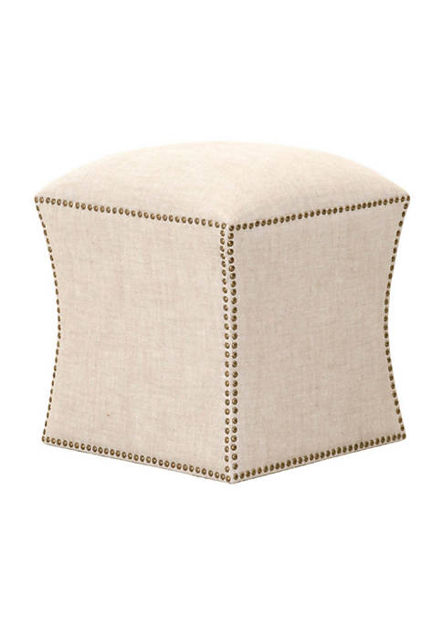 Duna Range Simply Awesome Fully Upholstered Ottoman, Bisque