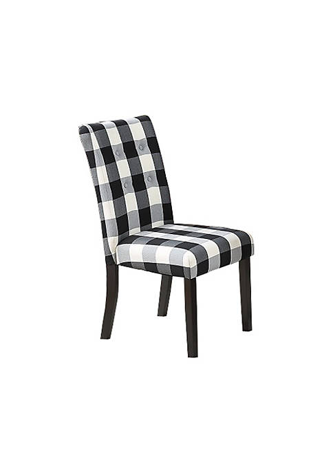 Duna Range Checkered Pattern Fabric Dining Chair with