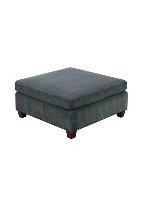 Duna Range 37 Inches Fabric Upholstered Wooden Ottoman,