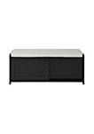 Bench with 2 Sliding Cabinets and Ring Pulls, Black