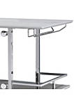 Bar Table with Faux Marble and Chrome Finish, White and Silver