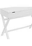 30 Inch Lift Top Wooden Desk with X Base, White