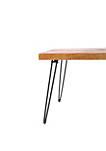 42 Inch Metal and Wood Cocktail Table, Brown and Black