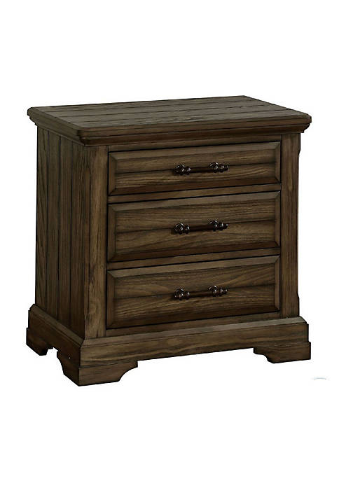 Duna Range Transitional 3 Drawer Wooden Nightstand with