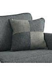 Sofa with Fabric Upholstery and Rolled Design Arms, Gray
