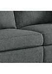 Sofa with Fabric Upholstery and Rolled Design Arms, Gray