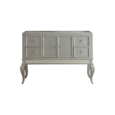 Duna Range Champagne Silver, Wooden Server With Four Drawers And Mirror Accents