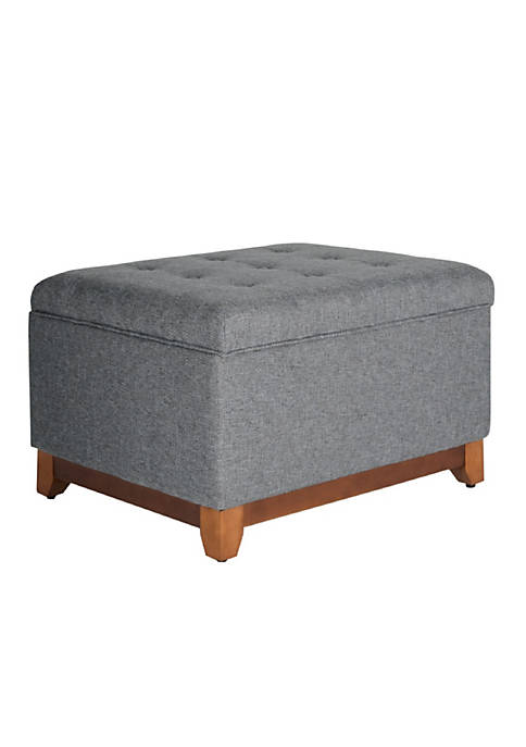Duna Range Textured Fabric Upholstered Wooden Ottoman With