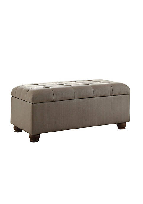 Duna Range Textured Fabric Upholstered Button Tufted Storage