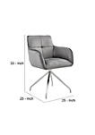 Accent Chair with Square Tufting and Metal Legs, Gray and Silver