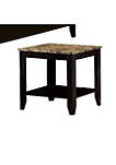 Artistic 3 piece occasional table set with Marble Top, Brown