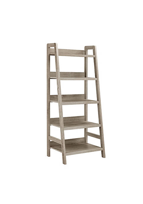 Duna Range Transitional Style Wooden Ladder Bookcase with