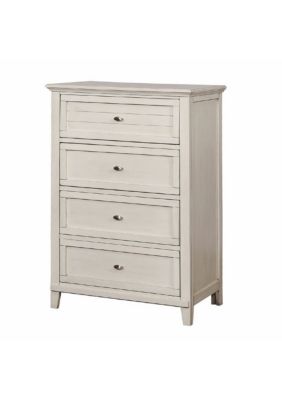 Duna Range Chest With 4 Drawers And Metal Pulls, Antique White