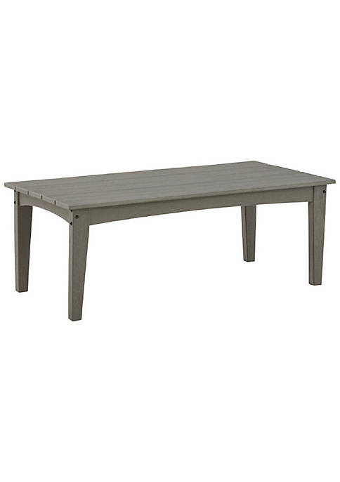 Cocktail Table with Slatted Top and Tapered Legs, Gray
