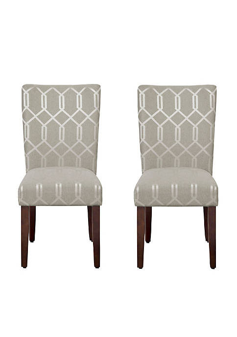 Duna Range Wooden Parson Dining Chairs with Lattice