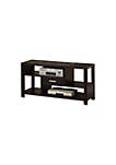 47 Inch 1 Drawer Wooden TV Stand with Open Storage, Brown