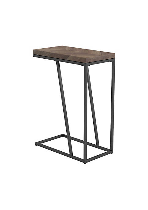 Duna Range Accent Table with Chevron Pattern Top,