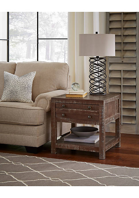 Duna Range Solid Wood End Table with One