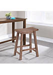 Wooden Frame Saddle Seat Counter Height Stool with Angled Legs, Gray