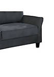 Sofa with Fabric Tufted Back and Flared Arms, Gray