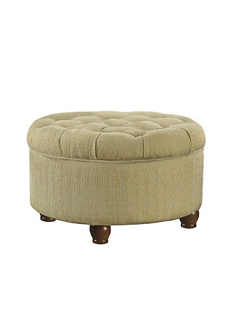 Duna Range Fabric Upholstered Wooden Ottoman with Tufted