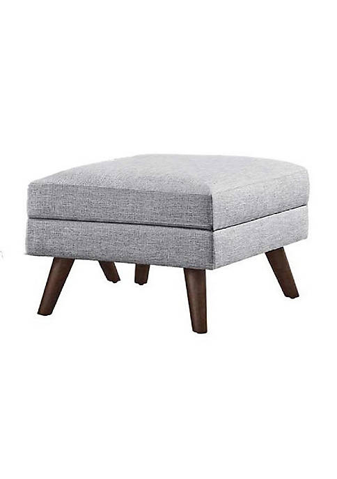 Duna Range Fabric Upholstered Ottoman With Tappered Wooden