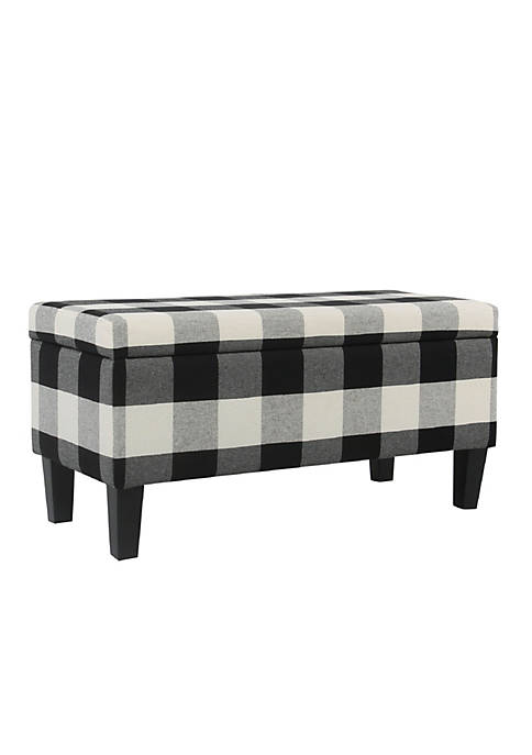 Duna Range Checkered Pattern Fabric Upholstered Storage Bench
