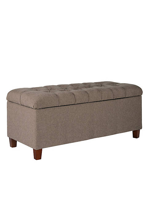 Duna Range Textured Fabric Upholstered Tufted Wooden Bench