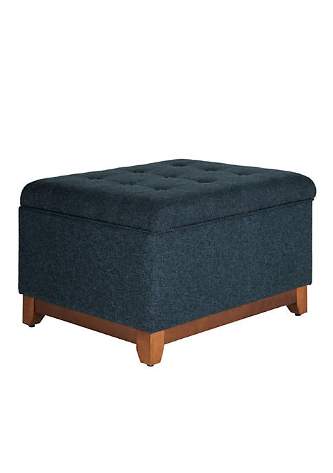 Duna Range Textured Fabric Upholstered Wooden Ottoman With
