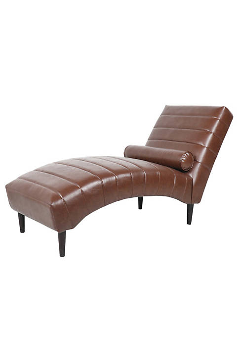 Duna Range Chaise Lounge with Faux Leather Upholstery