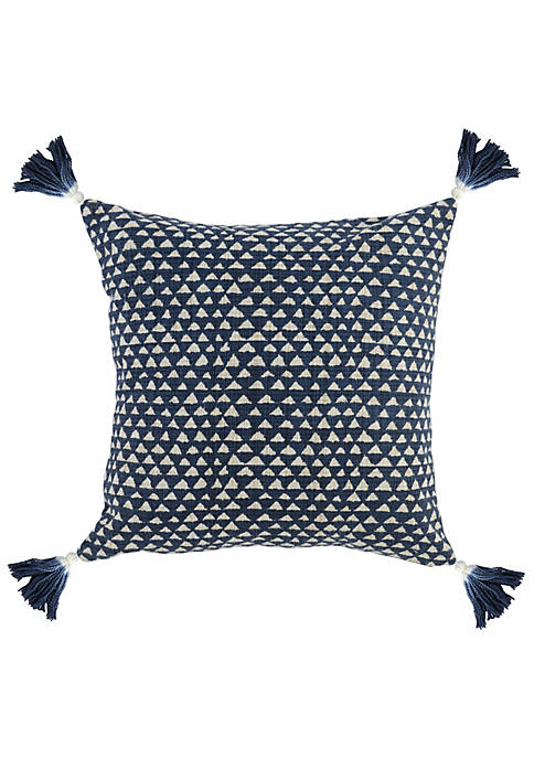 Duna Range Geometric Pattern Square Fabric Throw Pillow,
