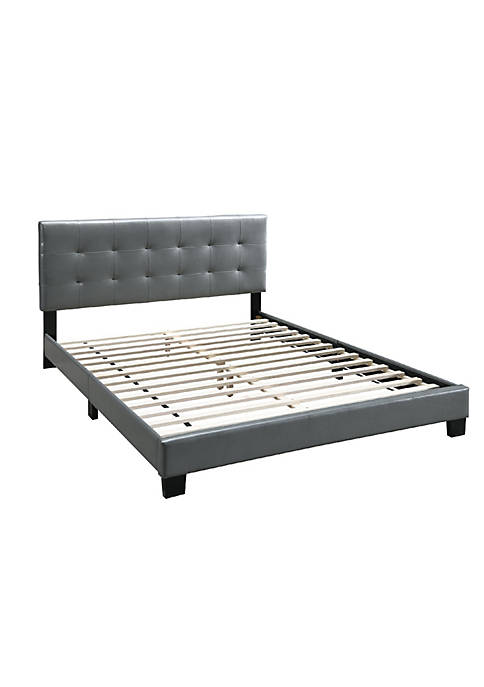 Duna Range Queen Leatherette Bed with Checkered Tufted
