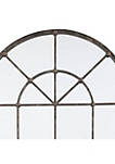 Arched Window Pane Metal Accent Mirror, Bronze