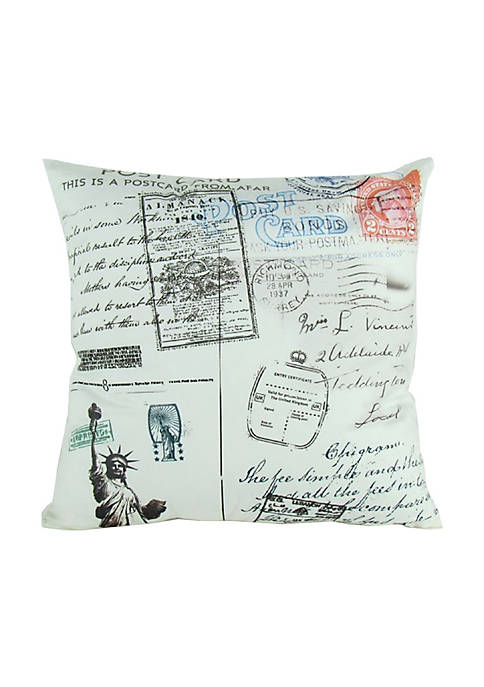 Duna Range Fabric Decorative Pillow with Scripted Details,