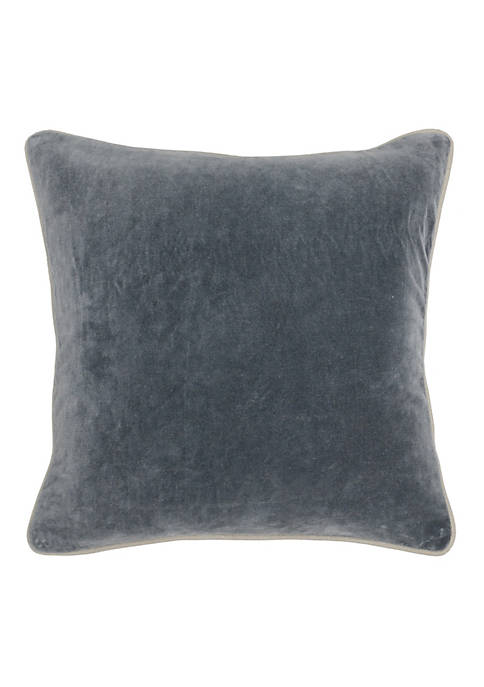 Duna Range Square Fabric Throw Pillow with Solid