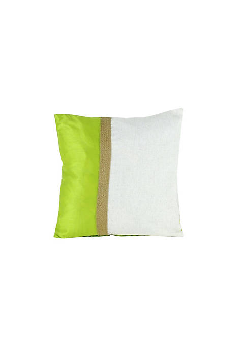 Duna Range Fabric Accent Pillow with Jute Strip,