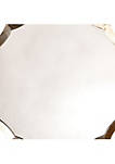 Round Mirror with Scalloped Metal Frame, Gold