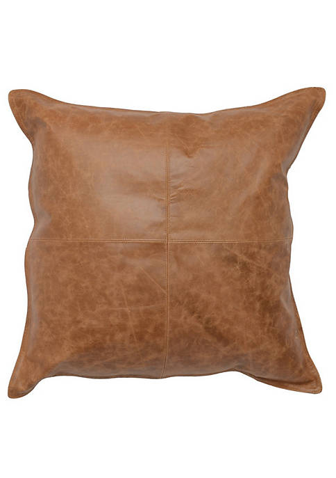 Duna Range Square Leatherette Throw Pillow with Stitched