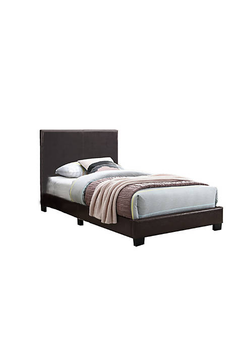 Duna Range Transitional Style Leatherette Twin Bed with