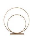 Metal Concentric Circle Sculpture with Rectangular Base, Set of 2, Gold