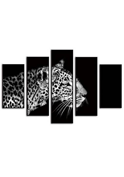 Duna Range Leopard Printed Canvas Painting with Wooden