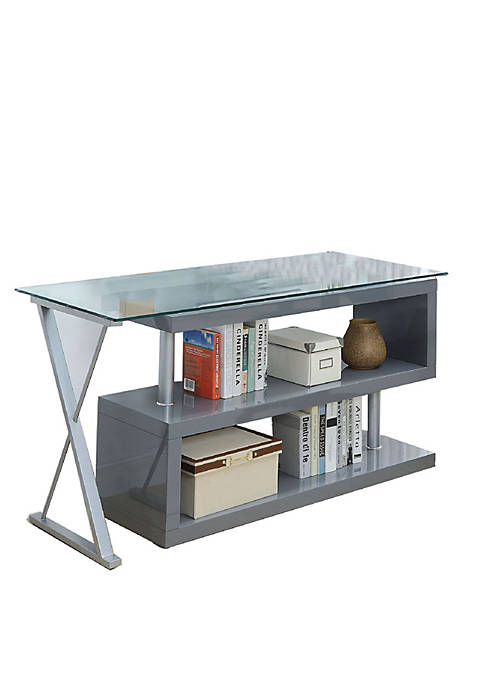 Duna Range Movable Glass Top Computer Desk with