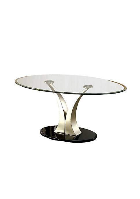 Duna Range Contemporary Oval Glass Top Coffee Table