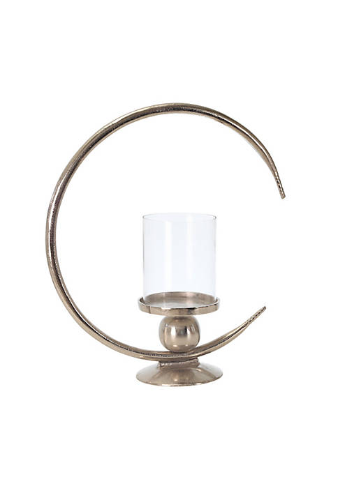 Duna Range Metal Ring Candle Holder with Glass