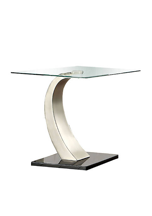 Duna Range Glass Top End Table with Curved