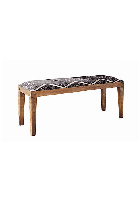 Duna Range Fabric Upholstered Wooden Bench with Tapered