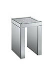 Mirror Panelled Accent Table with Crystal Embellished Top, Silver
