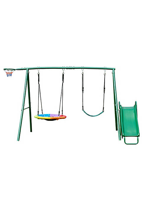 KloKick Green Multi-Person Swing with Weather-Resistant